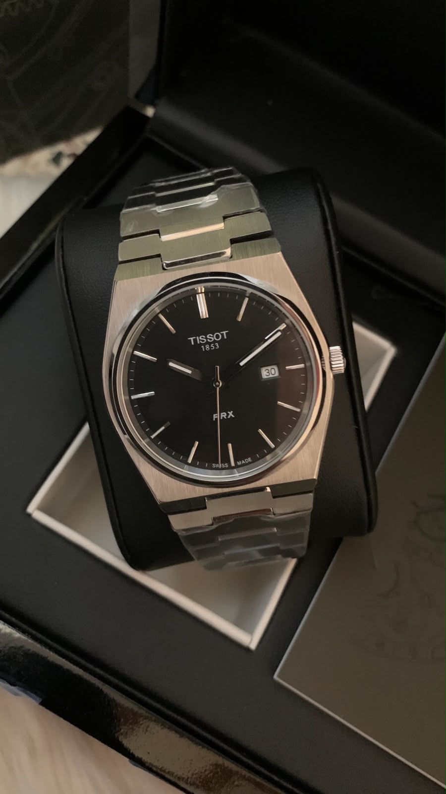 Tissot-PRX Silver stainless steel Quartz Black with master lock - Image 4